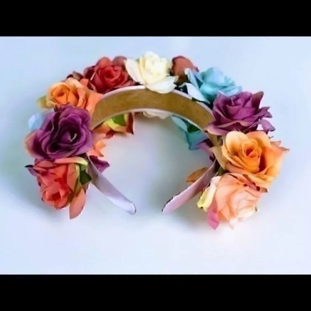 Stunning Handmade Colorful/Pastel Spring Rose Goddess Flower Crown